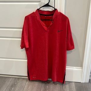 Nike tiger woods collection dri fit shirt red